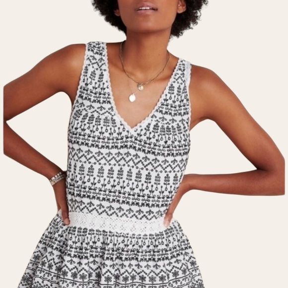 Anthropologie Maeve Embroidered Peplum Tank Top 💕 - Picture 1 of 4